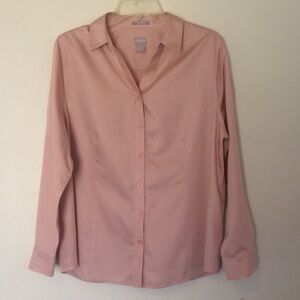 Chicos Size 2 No Iron Button Up Blouse